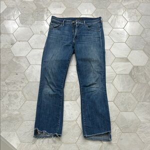 MOTHER Insider Step Crop Fray Denim